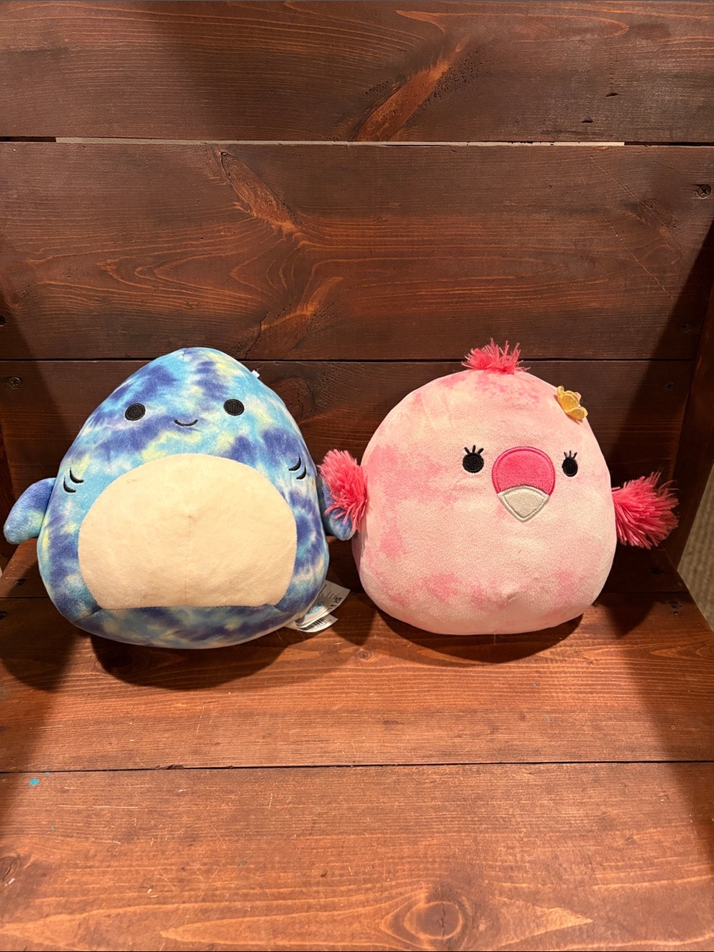 Squishmallows Blue Tie-Dye & Pink Plush Duo